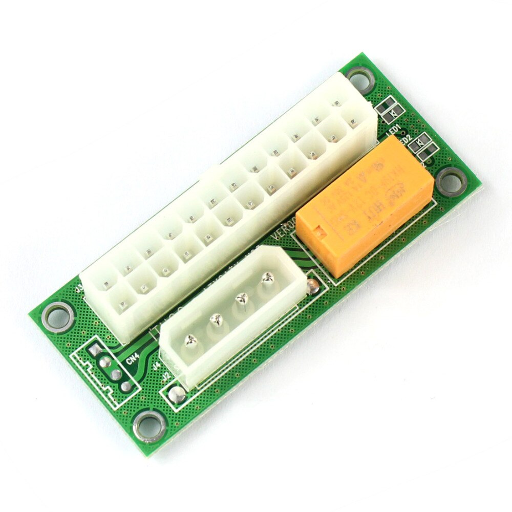 Atx 24 pin til molex 4 pin dual psu strømforsyning sync starter extender kabel kort til btc miner maskine