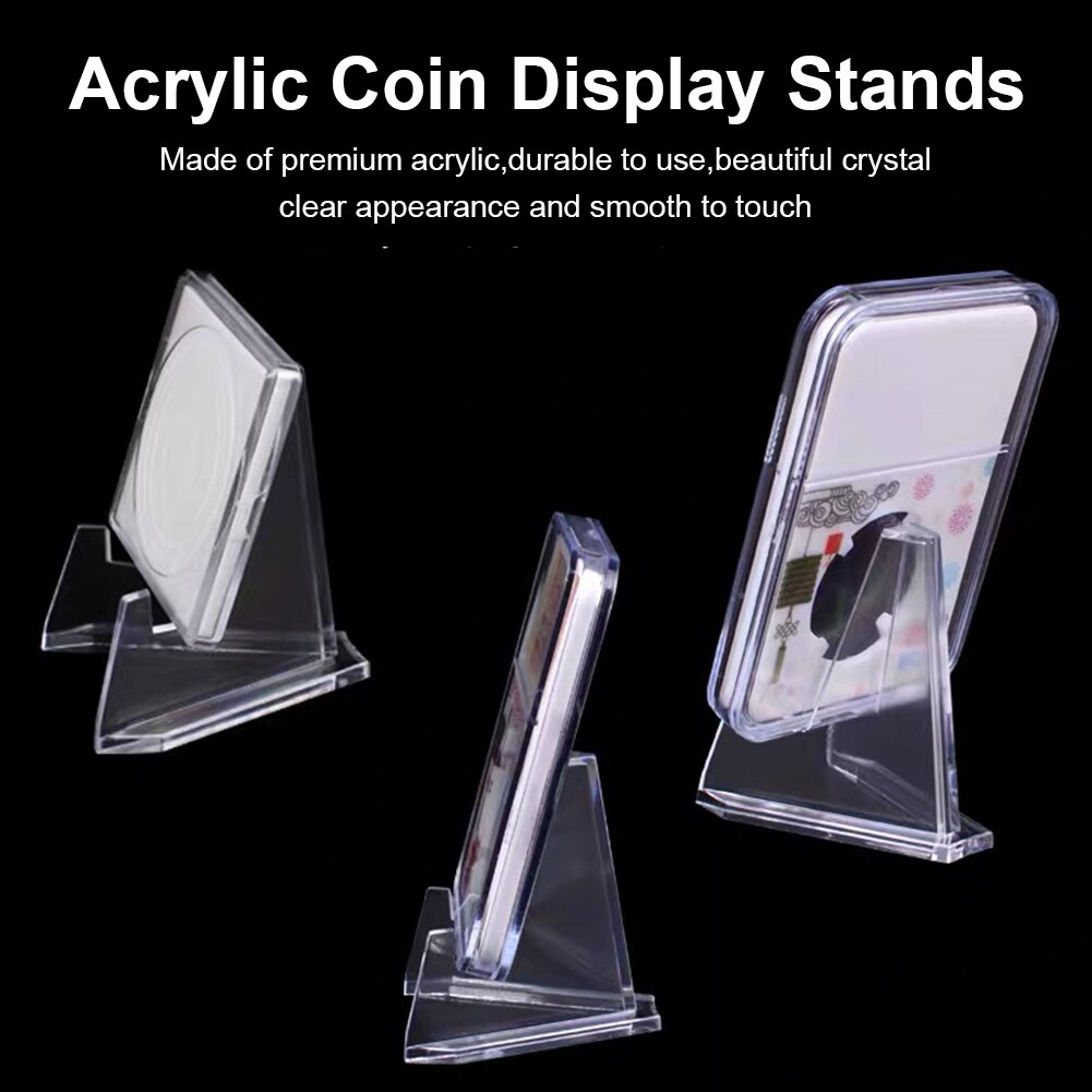 12pcs Acrylic Transparent Display Stands Mini Display Easel Holder For Displaying Pocket Watches Capsules Challenge Medal 2.36in