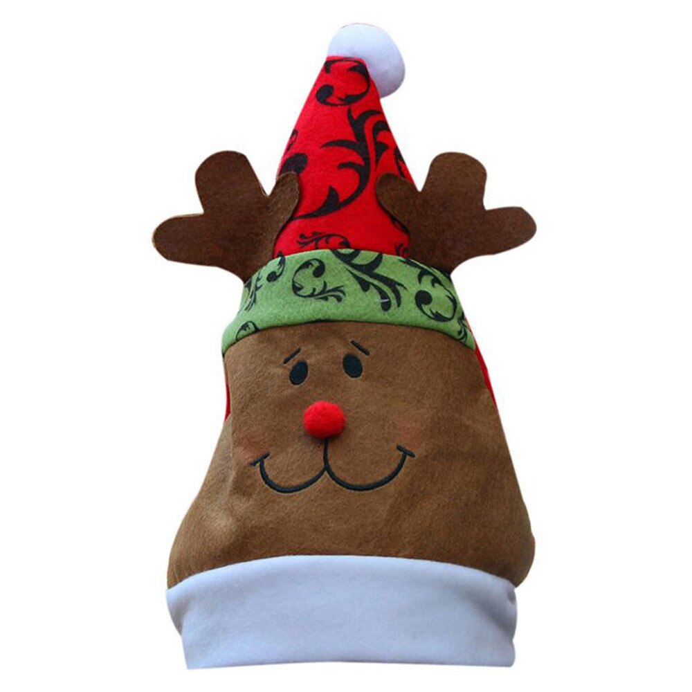 1PC Unisex Adult Xmas Red Cap Santa Novelty Hat for Christmas Party Merry Christmas Decoration W1017: C