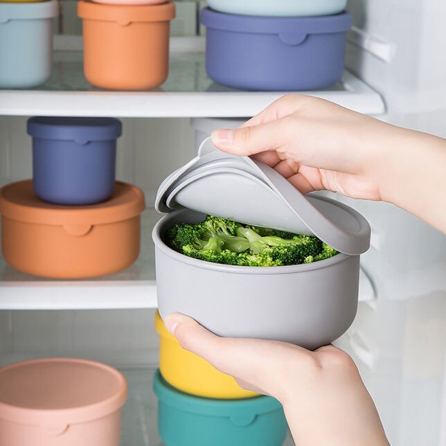 Silicone Lunch box fresh-keeping box Leak-proof Fruit Salad Bowl Microwave Tableware For Women Meal Prep Food Storage Containers
