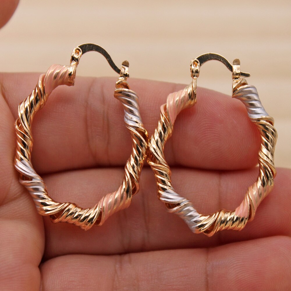 Twist Band Ohrringe für frauen ohrringe binden Farbstoff Ohrring Kreis retro Metall Geometrische Ohrringe modisch Schmuck