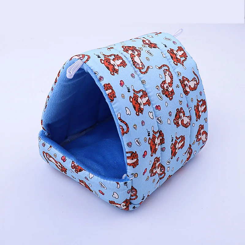 Leuke Cartoon Rat Hamster Huis Bed Winter Comfortabele Opvouwbare Cavia Hangende Tent Slapen Nest Frettenkooi Accessoires: S / Oranje