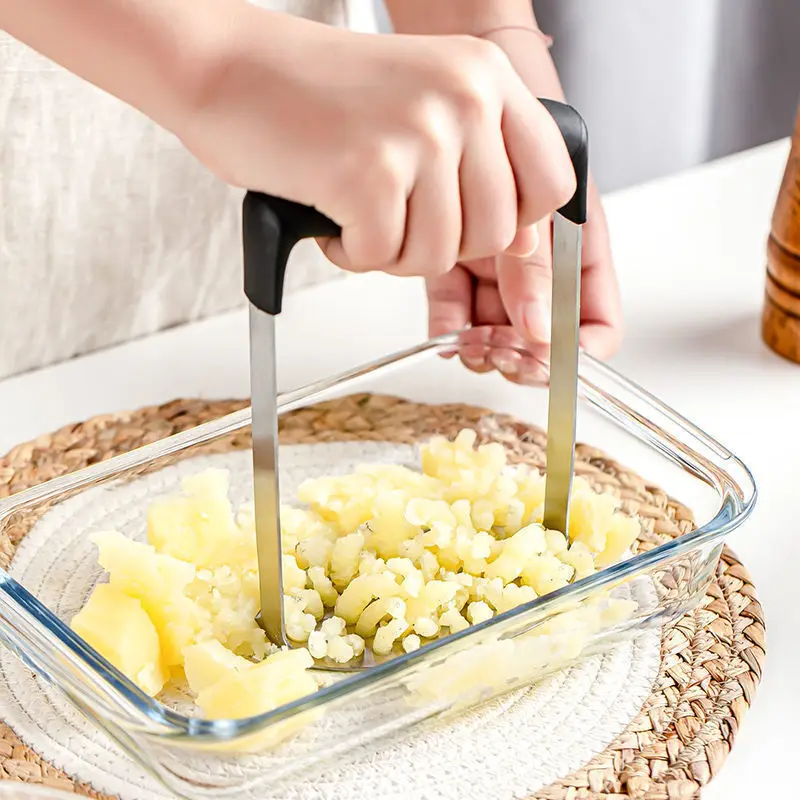 Empujador de patatas de acero inoxidable, triturador prensado, puré, máquina para hacer zumo de fruta, trituradora de puré de patatas suave, utensilio de cocina