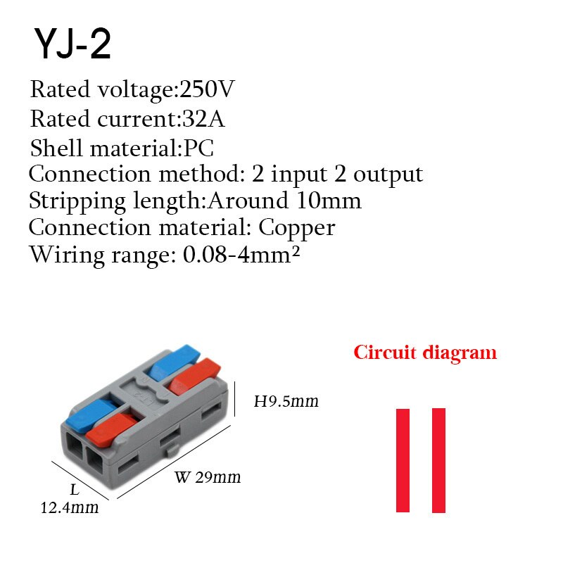 Wire Connector Quick Splitter Mini Splicing Universal Conductor Wiring Cable LED Terminal Block Push-in Electrical Connectors: 2 / 50PCS