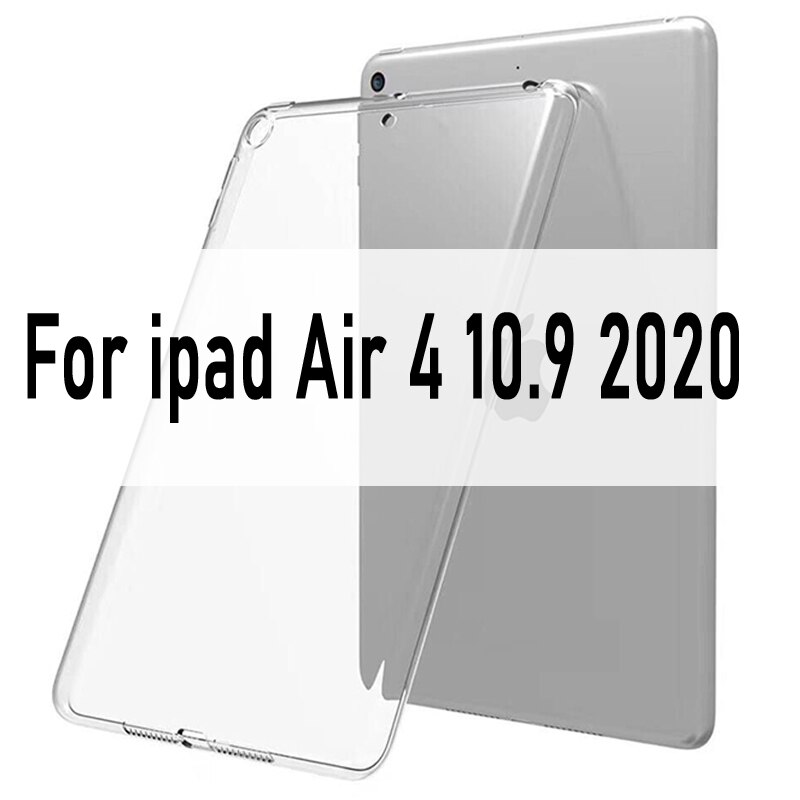 Case For iPad 10.2 MiNi 2 3 4 5 TPU Transparent Silicone Shockproof Cover For iPad Pro 10.5 Air 1 2 Back Case: For Air 4  2020