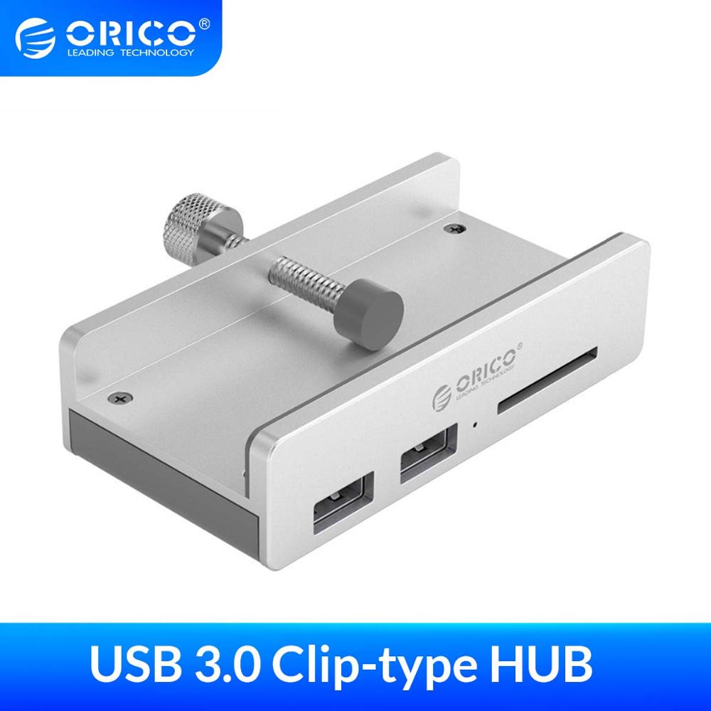 Orico Aluminium 4 Poorten Usb 3.0 Clip-Type Hub Met Sd-kaartlezer Voor Desktop Laptop Clip Bereik 10-32 Mm Met 150 Cm Kabel Datum