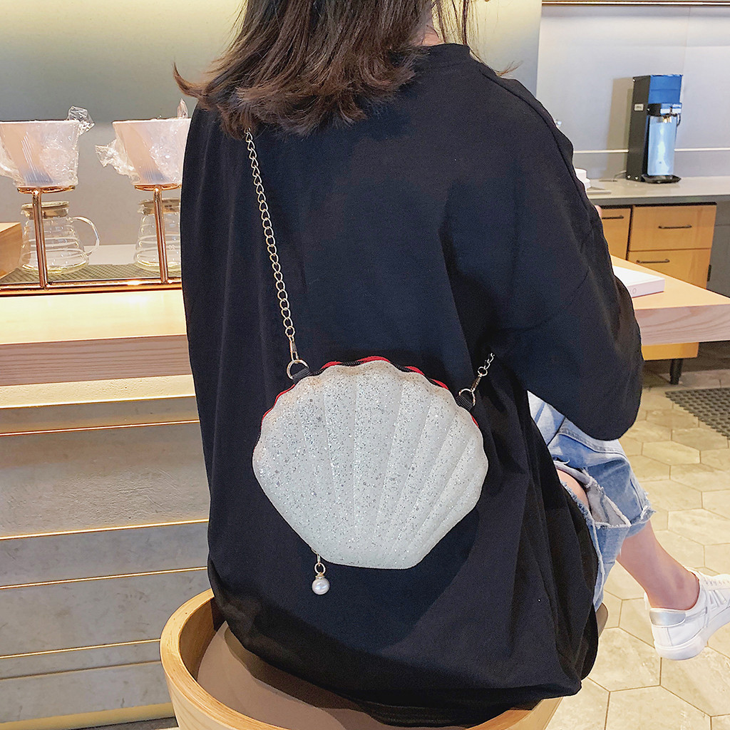 Neue Crossbody-tasche Süße Shell Kette Schulter Tasche Kupplung Tasche mädchens Umhängetasche Handtasche # YY