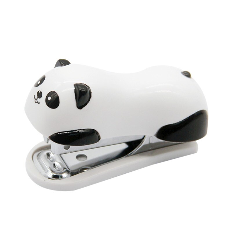 Mini Stapler Set Cartoon Panda Office School Supplies Staionery Paper Clip Binding Binder Book Sewer Kids Child Stapling Machine