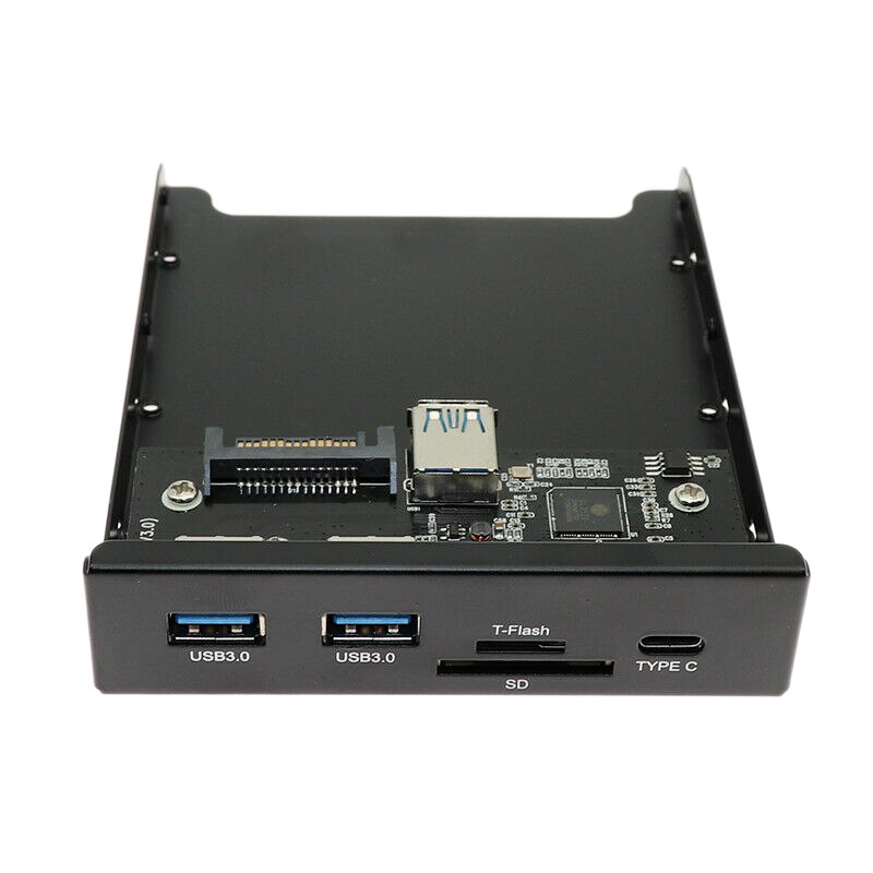 Type C Front Panel Hub Dual Usb 3.0 Port + SD/TF Card Reader + Type C to 20Pin for Computer Case: Default Title