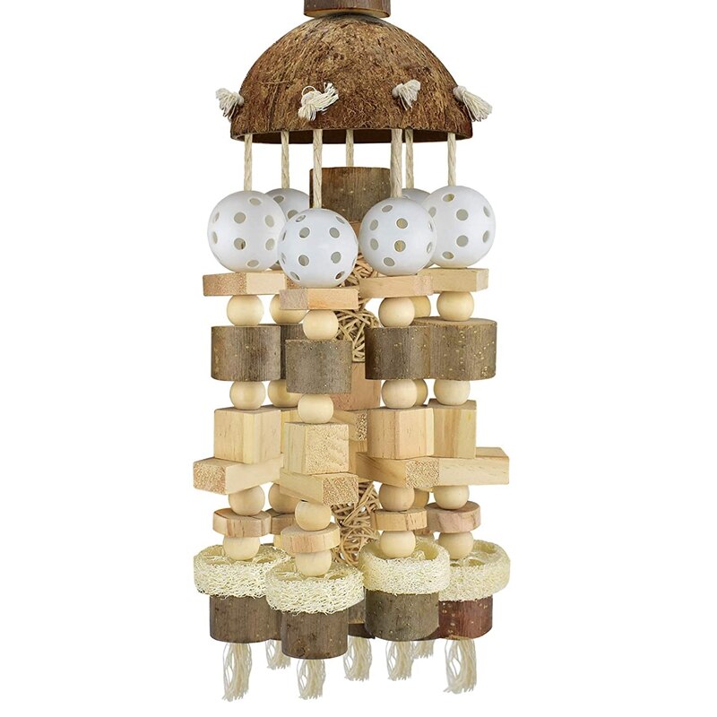 Angoily 100Pcs Papegaai Kauwspeelgoed Houten Blok Houten Blokken Onvoltooide Hout Vogelkooi Speelgoed Vogelspeelgoed voor Kooi Speelgoed voor Parkieten Lange Staart Papegaaienkooi Pack
