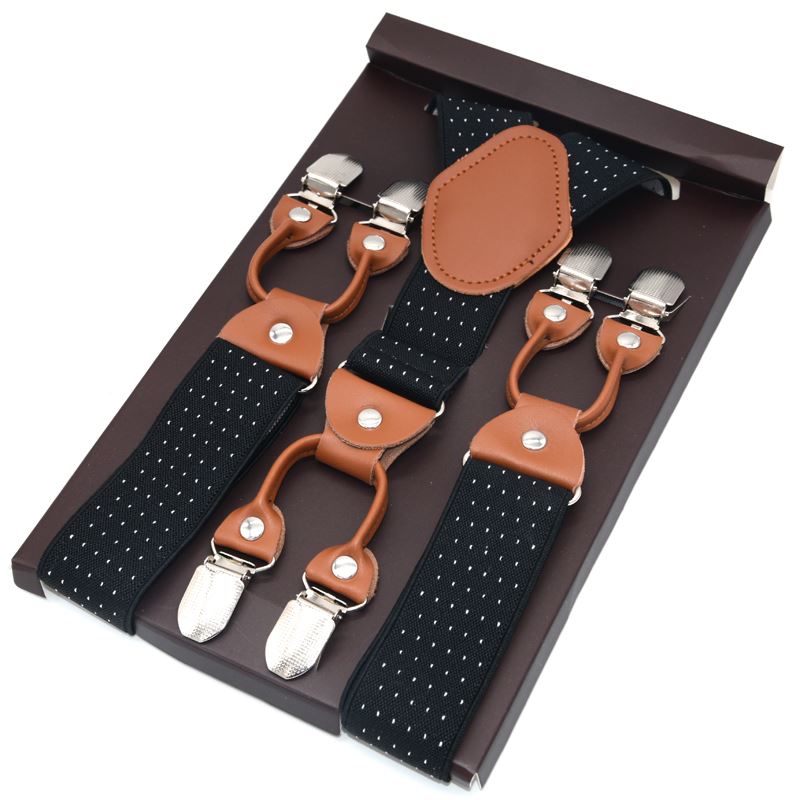 Seler #39 elastiske seler læder herre bukseclips-ende voksen suspensorio tirantes hombre bretelles 3.5*120cm: Mbd 8701bk