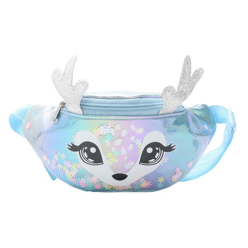 Draagbare Elanden Print Heuptas Fanny Pack Pouch Sport Riem Hip Borst Crossbody Shoulder Purse Voor Kids Kinderen: BL