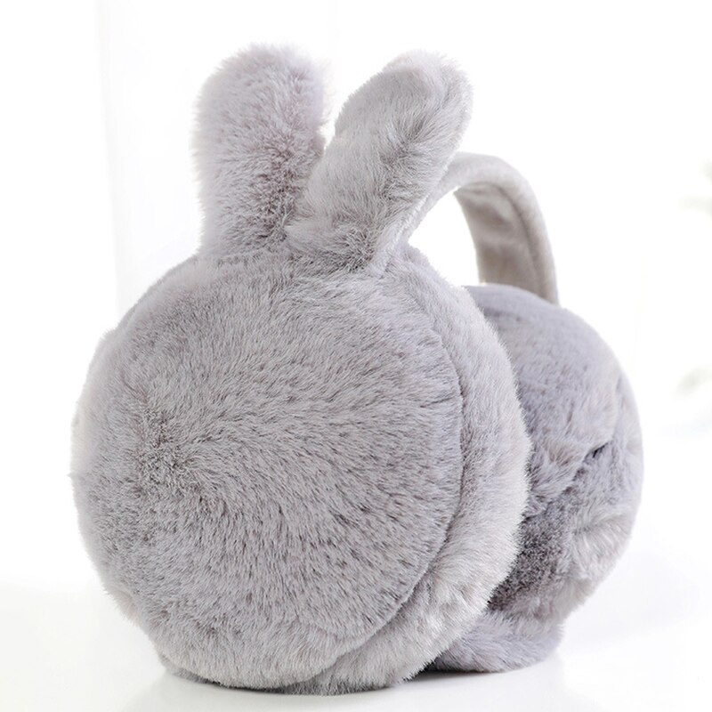 Winter Plush Ear Muffs Foldable Cartoon Women Warm Earmuffs Ear Warmer KNG88: Gray