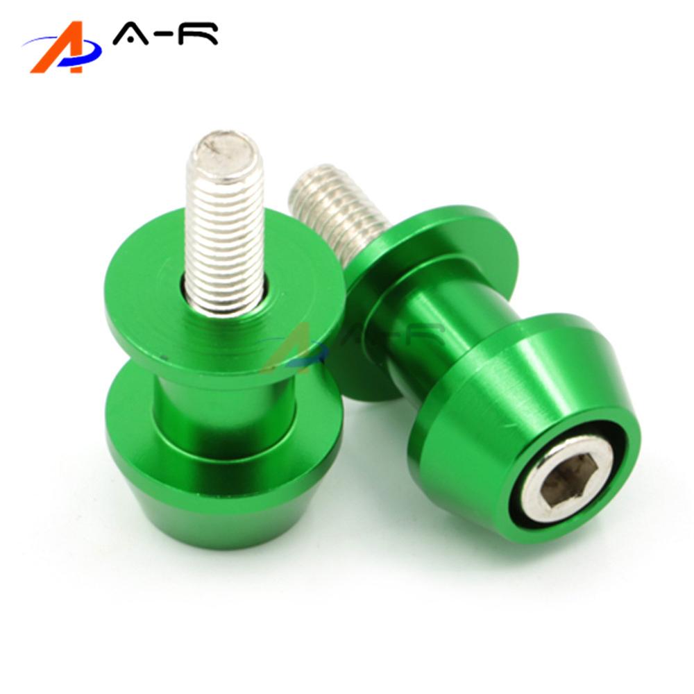 Paar 6mm CNC Achterbrug Spoelen Sliders Stands Spoelen Voor Yamaha YZF-R1 YZF-R6 R1 R6 R6S R15 FZ1 FZ6 FZ8 TMAX Vmax FZ1 MT-01 MT01: Groen