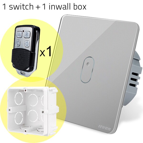 2 Gang remote control light Switch, black Glass Wireless remote control Switch, EU wall light switch touch remote control switch