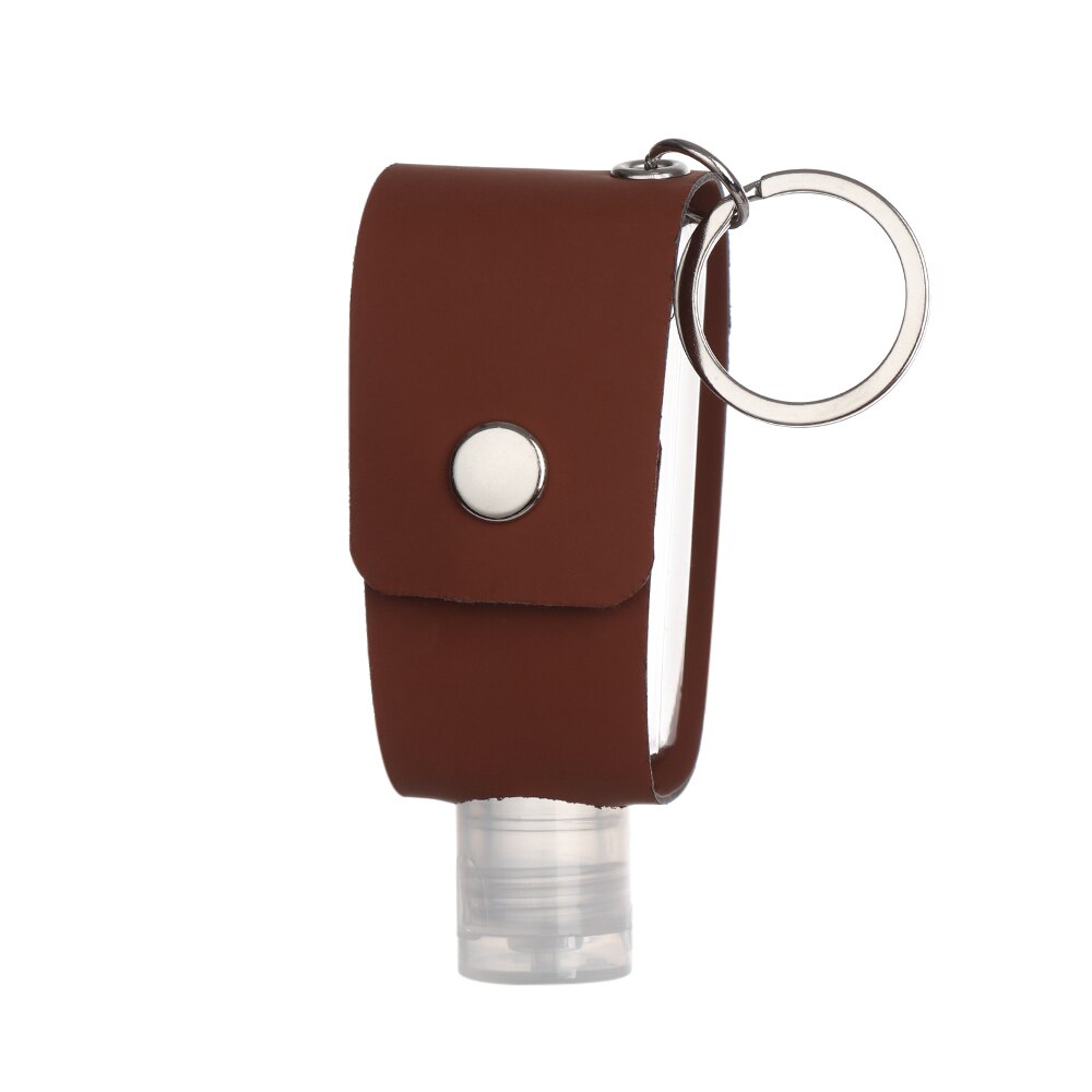 30ml Hand Washing Bottle Keychain Holder Flip Cap Reusable Travel Refillable Bottles Soap Containers with Keyring Portable: Type3 dark brown