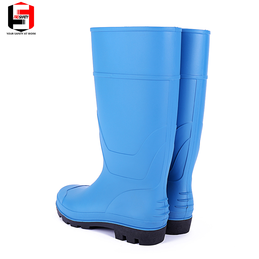 PRO SAFETY Blue Rain Boot women Water Oil Resistant PVC Boots Long Rubber Rain Boots for Agriculture