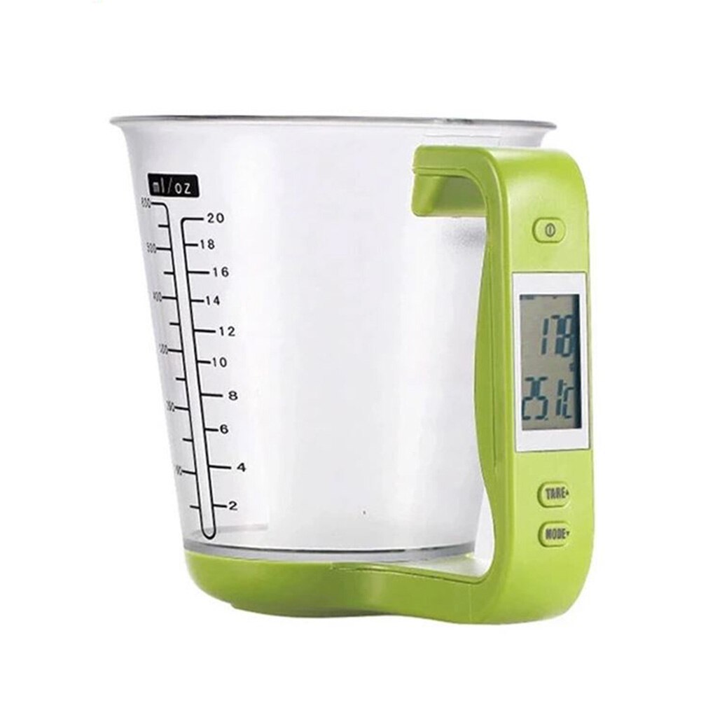 Kitchen Measuring Cup Scale LCD Digital Display for Baking Tea Weighting Coffee QP2: Green