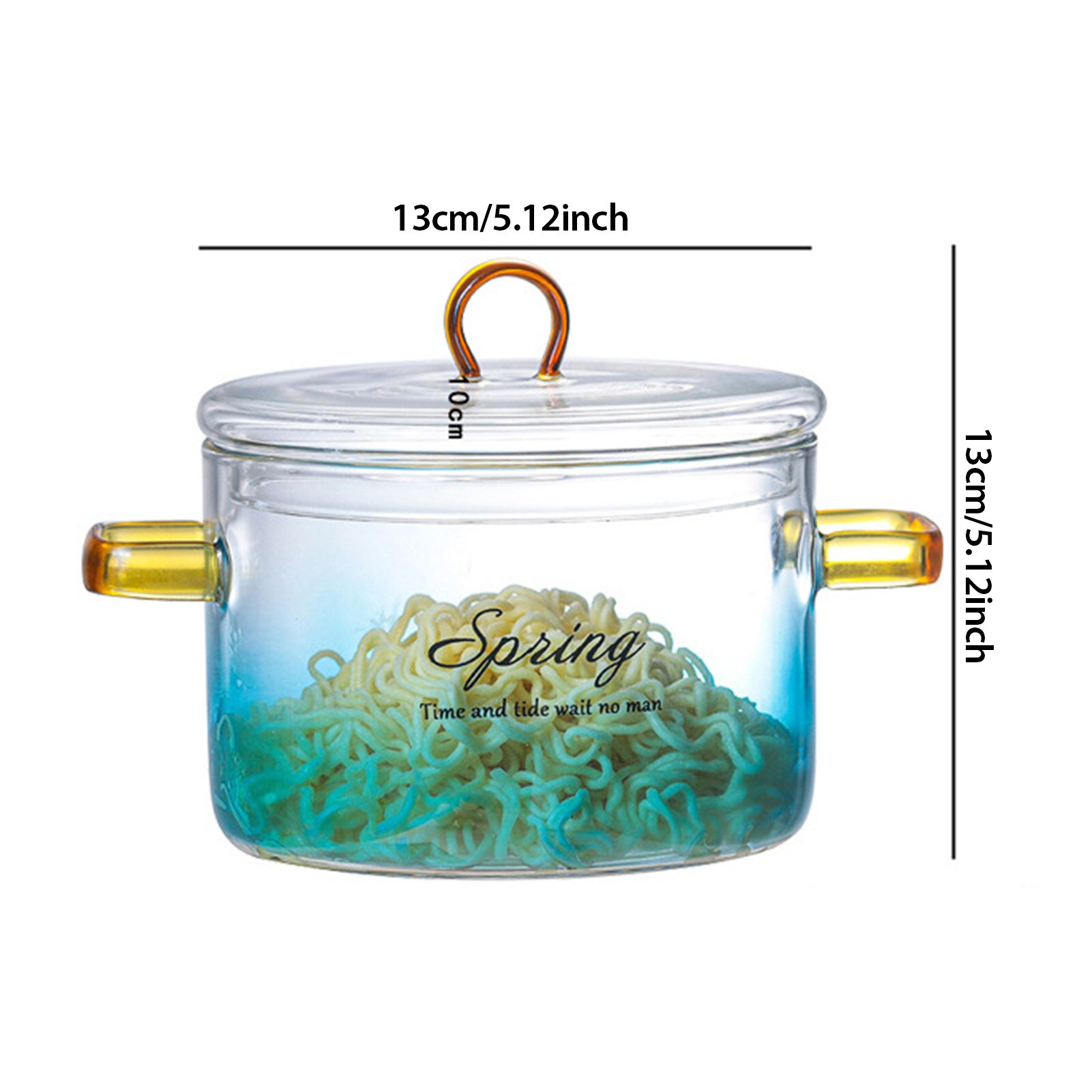 Cazuela de vidrio para microondas, olla de vidrio con tapa resistente a altas temperaturas, Color degradado, cazuela resistente al calor