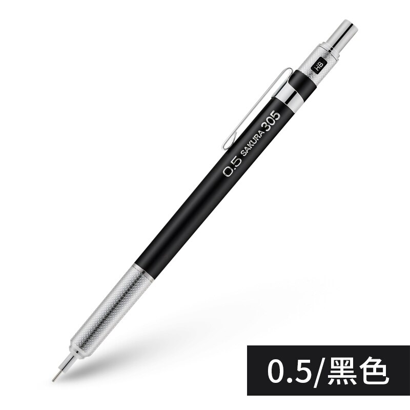 SAKURA-lápiz automático para dibujo de flores de cerezo, 1 unidad, XS-305, 0,3/0,5mm, de plomo continuo: 0.5 Black