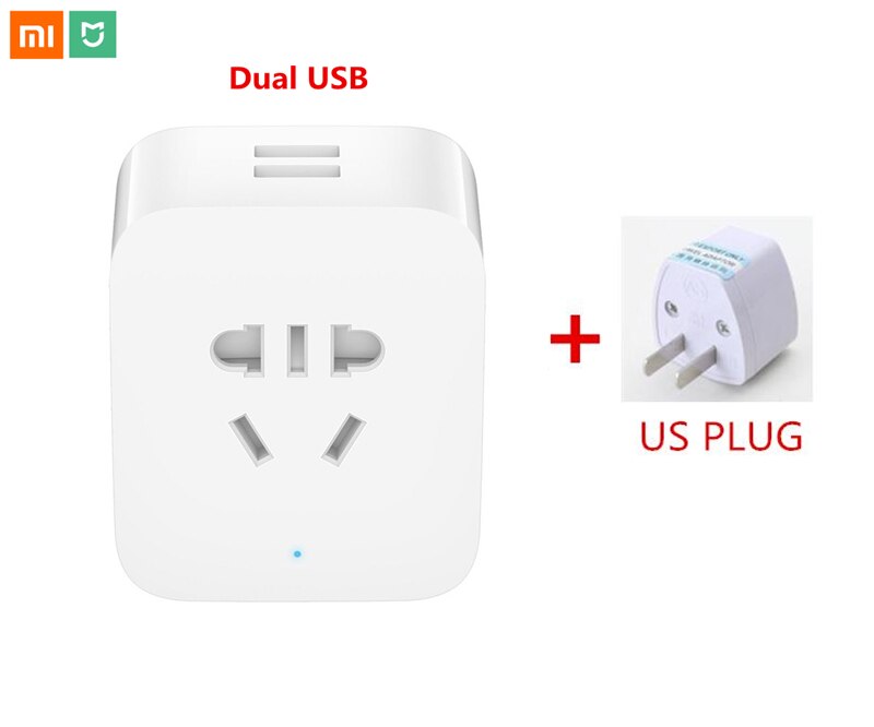 Original Xiaomi mijia Smart Socket Plug Dual USB with Bluetooth Gateway WIFI Socket Power Adapter Wireless Remote by APP mi home: USB version with US