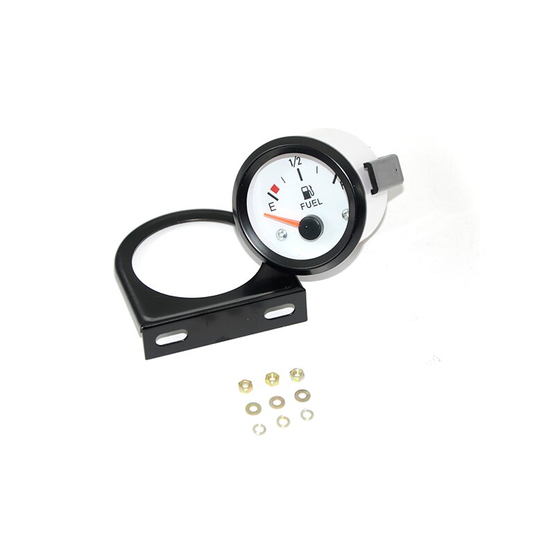2&quot; 52mm Fuel Level Gauge White Face Black Rim Car Analog c Fuel Gauge 12V