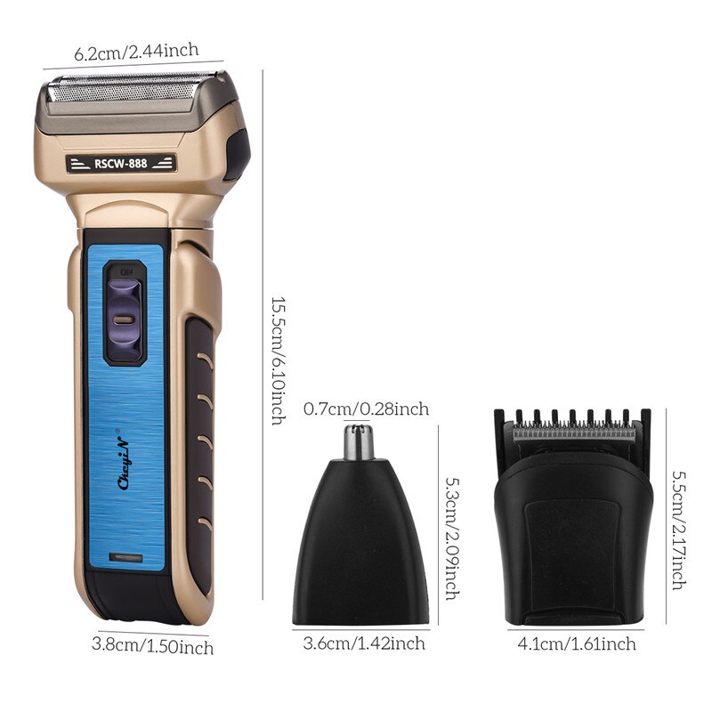 CkeyiN-cortadora de pelo eléctrica 3 en 1 para hombre, afeitadora recargable, Máquina para cortar cabello para Barba