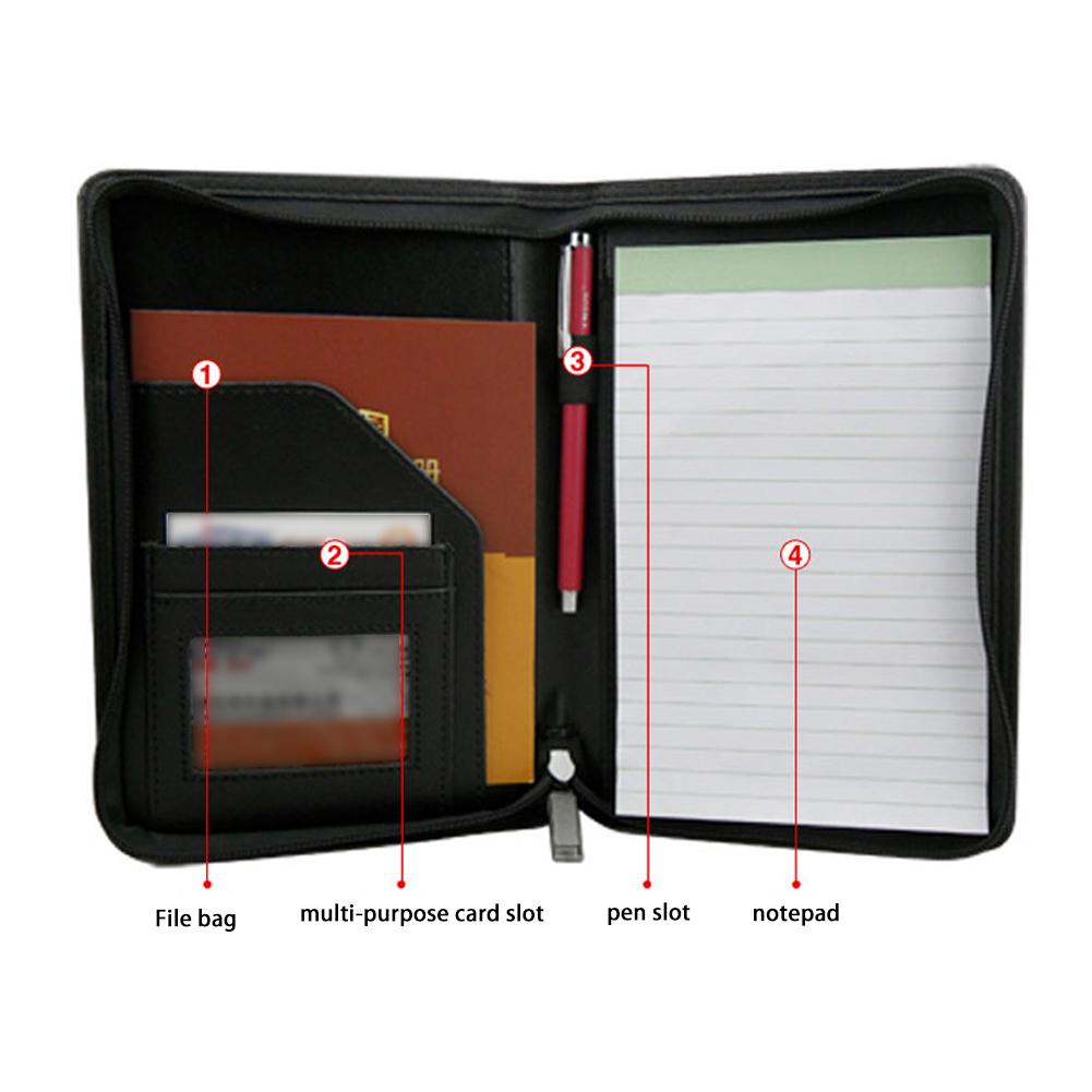 Business Padfolio A5 Manager Padfolio Multi-functional High-end PU Synthetic Leather Portfolio Writing Notepads