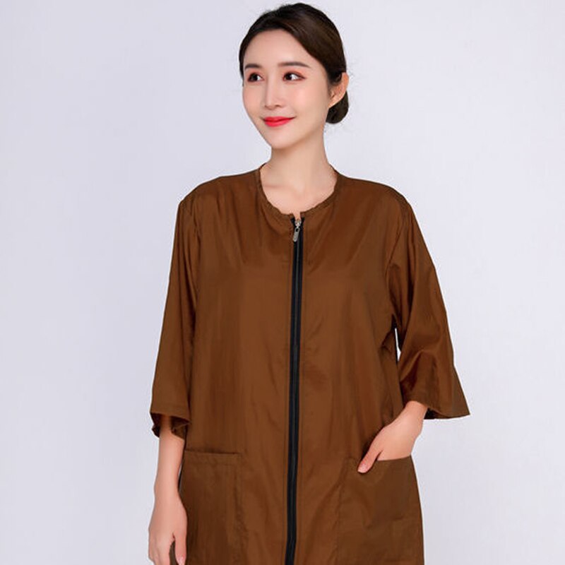 Thin Pet Groomer Work Clothes Not Stick Hair Barber Hairdresser Haircut Overalls Breathable Slightly Waterproof Uniform Y0708
