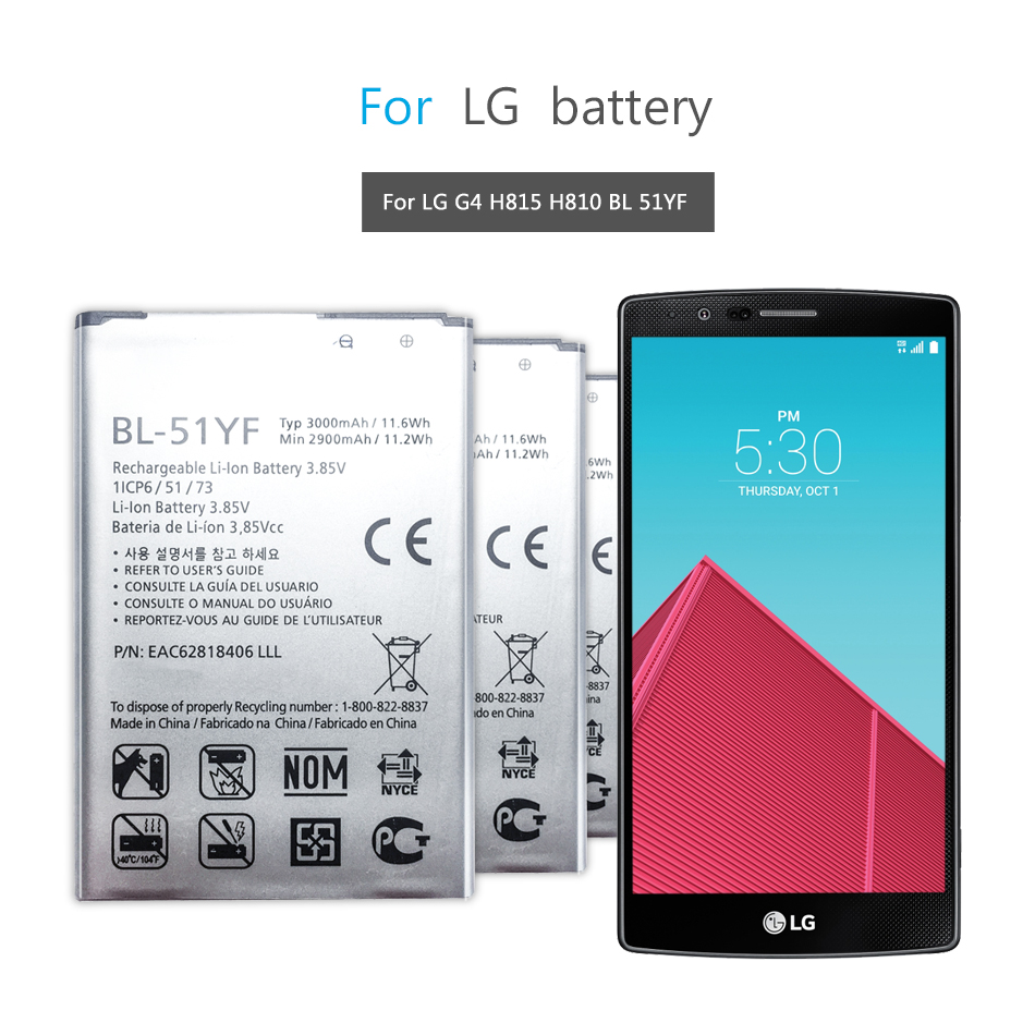 BL-51YF BL51YF BL 51YF 3000mAh Mobile Phone Battery for LG G4 H810 H815 H818 F500 US991 VS986 Bateria Batteries