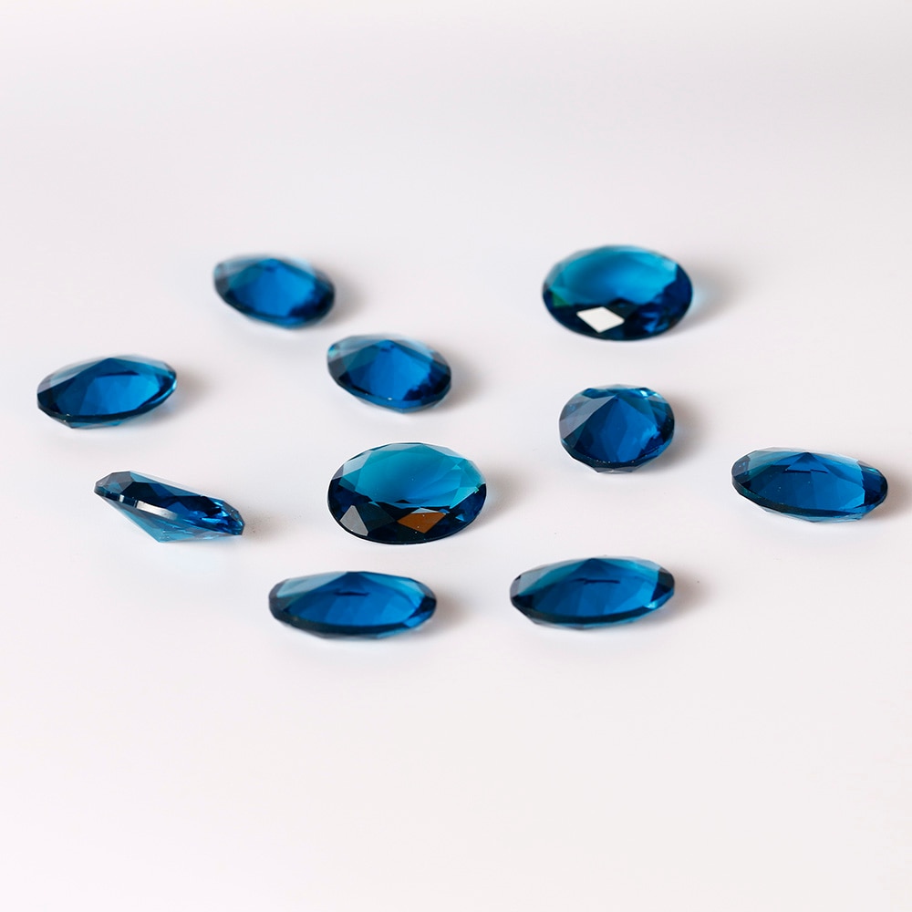 8.5-9ct Peacock Blue Sapphire 13x18MM Oval Loose Gemstone DIY Jewelry Accessories 10 pcs/set