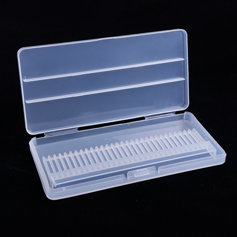 30 Holes Empty Acrylic Storage Box For Nail Drill Bits 3/32" Rotary Manicure Nail File Transparent Display Container Tools BEB5