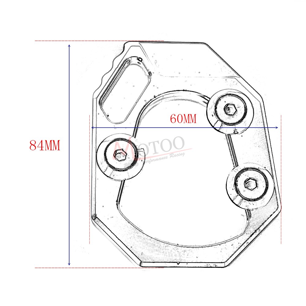 CNC Aluminum Motorcycle Side Stand Pad Enlargement Plate Kickstand Extension for KAWASAKI GTR1400 2007 ZX14R 2006