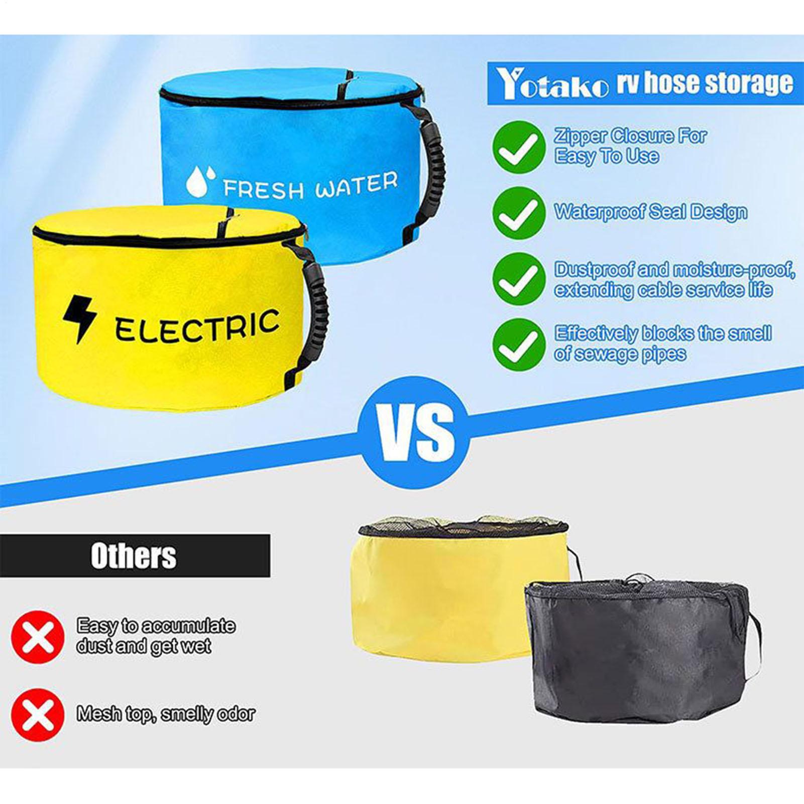 RV Sewer Hose Storage Bag With Double Zipper Foldable Rv Hose Storage Organizer RV Accessories For Waste Tools Camping