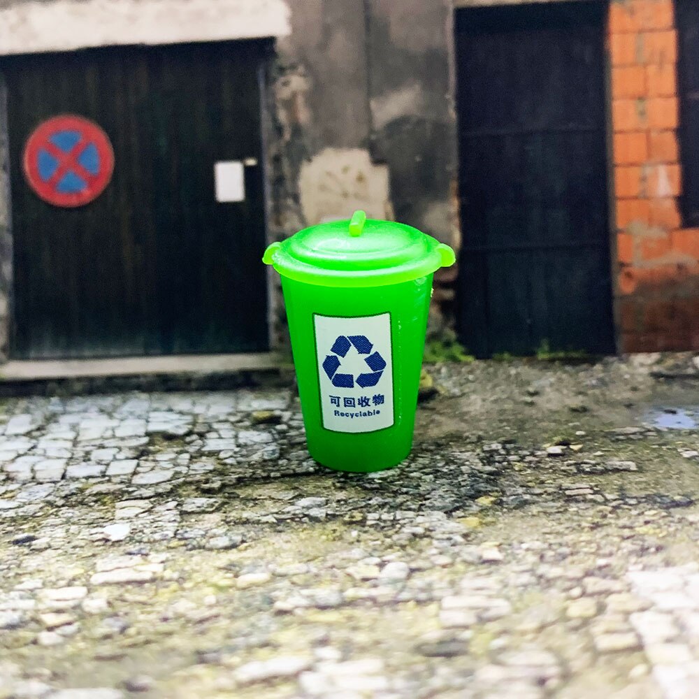 5 Pcs 1/87 HO/N Scale Model Garbage Trash Can Rubbish Bin Model Train Railway Layout diorama