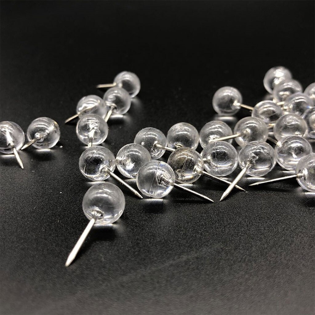 100pcs Mini Sphere-shaped Pushpins Simple Map Pins Photo Memo File Thumb Tacks Home Office Wall Message Board Supplies