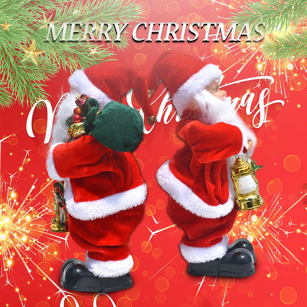 Natal papai noel natal novo presente dança brinquedo musical elétrico papai noel boneca twerking cantando decoração de natal para casa