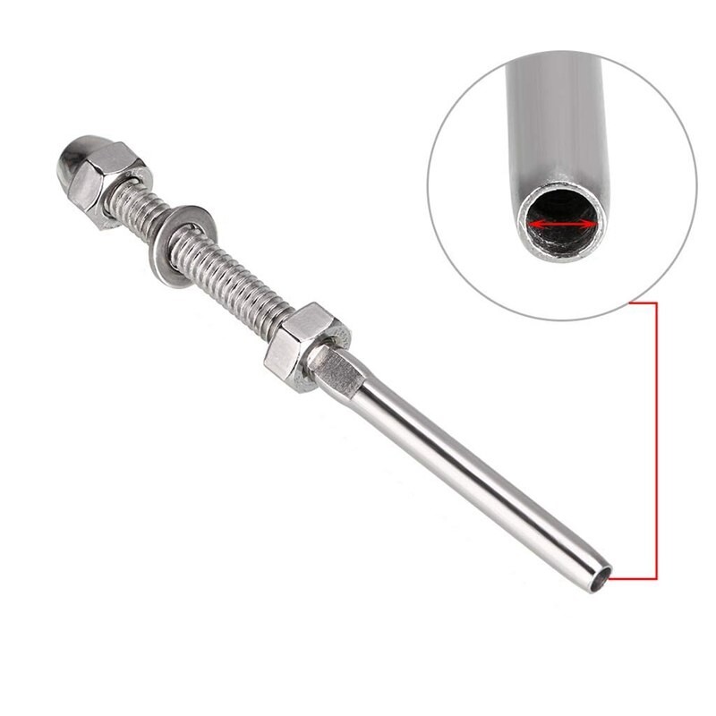 24 Packs Swage Threaded Stud Thread Terminal Stud Deck Cable Hardware for 1/8 inch Deck Cable Railing