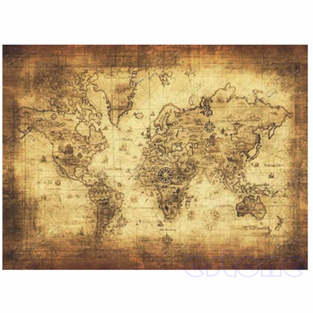 Large Vintage Style Retro Paper Poster Globe Old W... – Vicedeal