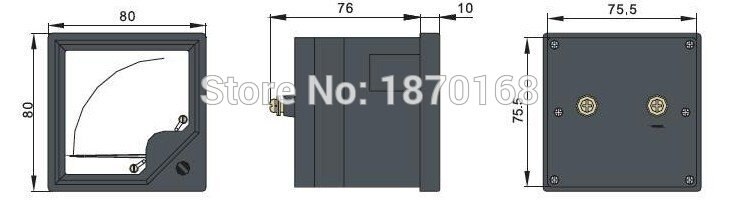 6C2 80mm x 80mm Vierkante Panel DC 1A 2A 3A 5A 10A 15A 20A 30A 50A 75A 100A 150A 200A 300A 400A 500A 600A 1KA Analoge Meter Ammeter