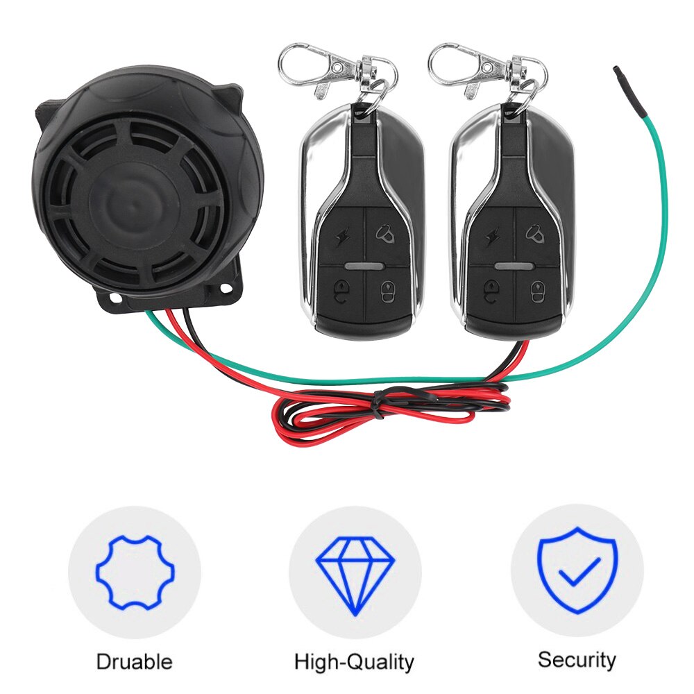 Motorcycle Alarm Security System Bike Scooter Motor Alarm System Dual Remote Control Motorcycle Theft Protection 12V