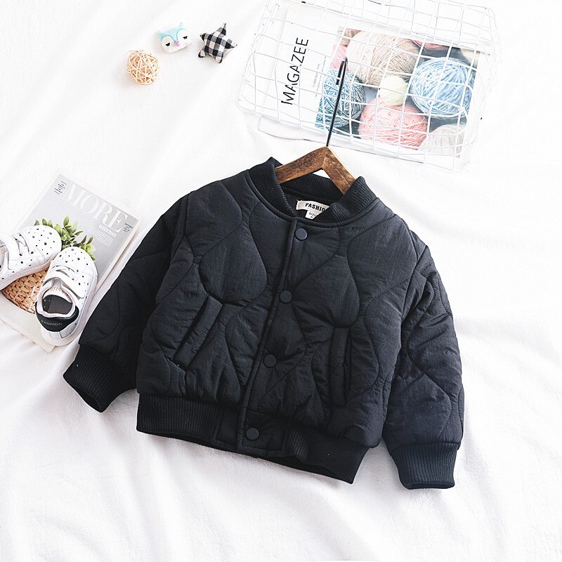 2 3 4 5 T Peuter Jongens Winter Jassen Baby Dikke Donsjack Casual Solid Warm Jassen Voor jongen Kind Baby Katoen Uitloper: Black / 5T