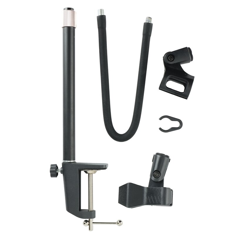 Mikrofon Stand-Mic Stand Pult Mikrofon Boom Arm Mikrofon Halter mit Gooseneck 2Pc Mic Clip 360 einstellbar Stand