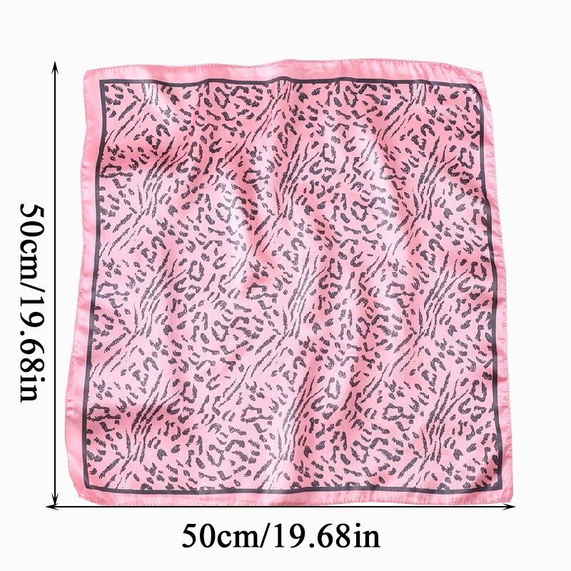 50*50 multifunctionele zijden sjaals dames bedrukte sjaals haarelastiek bloemen luipaard gestreept lint hoofddeksel retro halsdoek