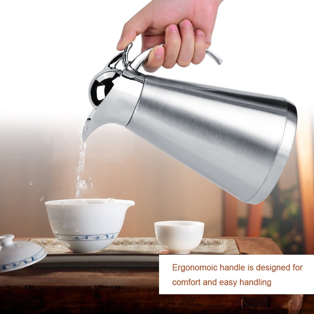 1000 ml Rvs Koffie Thee Pot Theepot Waterkoker Vacuüm Isolatie Thermo Jug