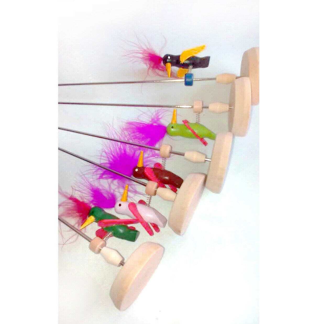 Houten visitekaartjeshouder in de vorm van een specht, handgemaakt voor thuis en op kantoor