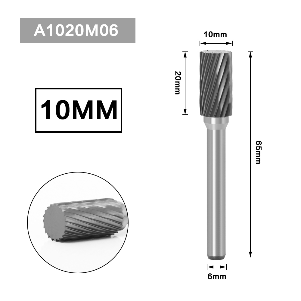 6MM Metal Drawing Tungsten Carbide Milling Cutter Rotary Tool Burr CNC Engraving Abrasive Tools Metalworking Milling Polishing