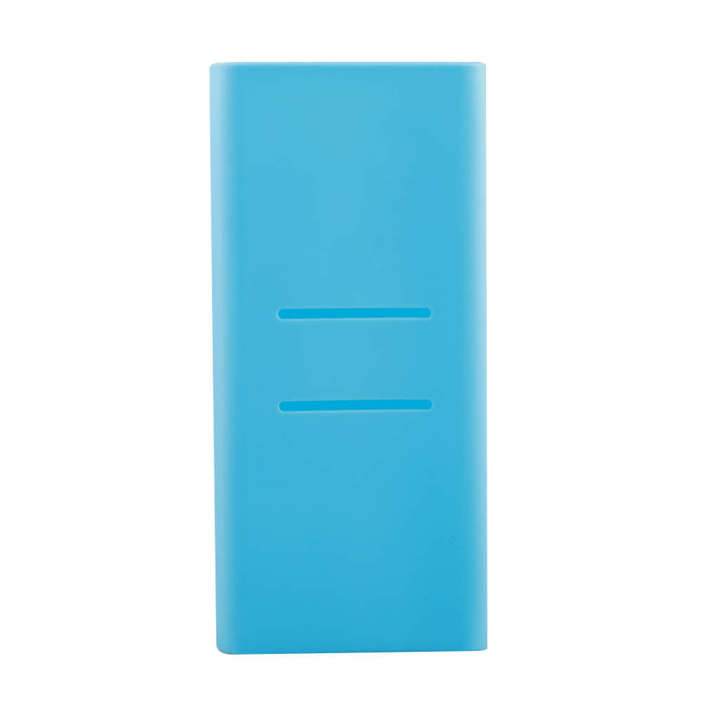 Scrub Silicone Case for Xiaomi Power Bank 2C 20000mAh PLM06ZM Rubber Shell Cover for Portable External Battery Pack: Blue