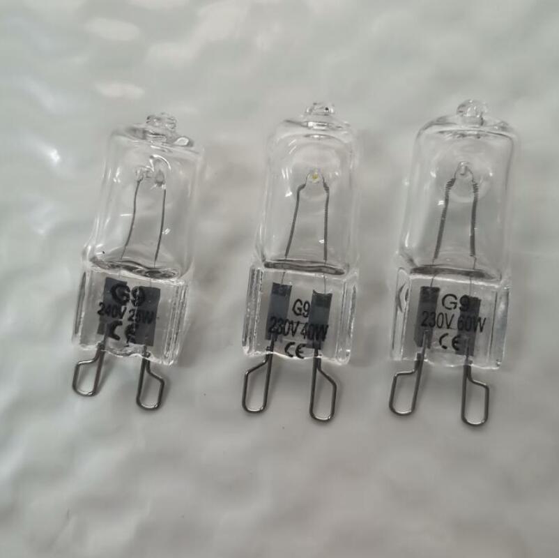 2pcs/lot 25W 40W 60W G9 Oven Light High Temperature Resistant 220V 230V Halogen Bulb Lamp For Refrigerators Ovens Fans with box