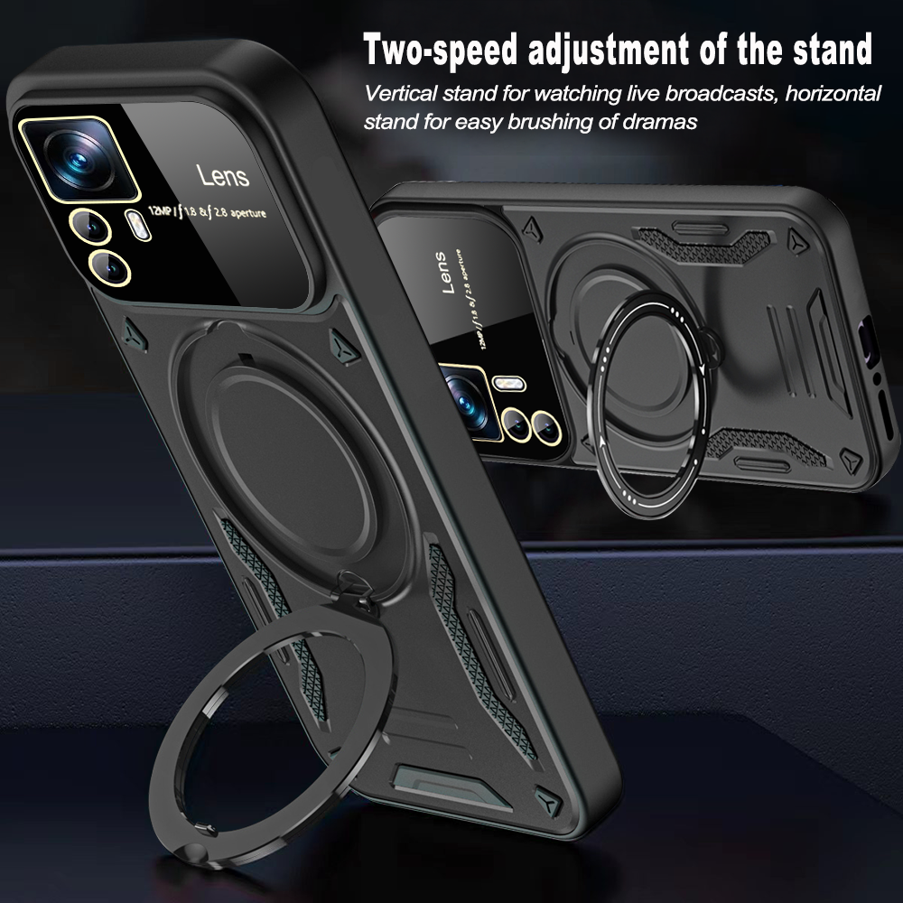 Pour Xiaomi 12T Pro étui Magsafe magnétique sans fil Charge armure étuis pour Xiaomi Mi12T Mi 12T Pro anneau support couverture de téléphone